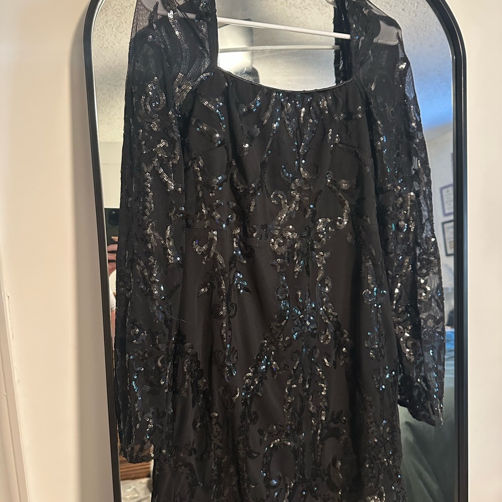 Lulu's Black Sequin Dress